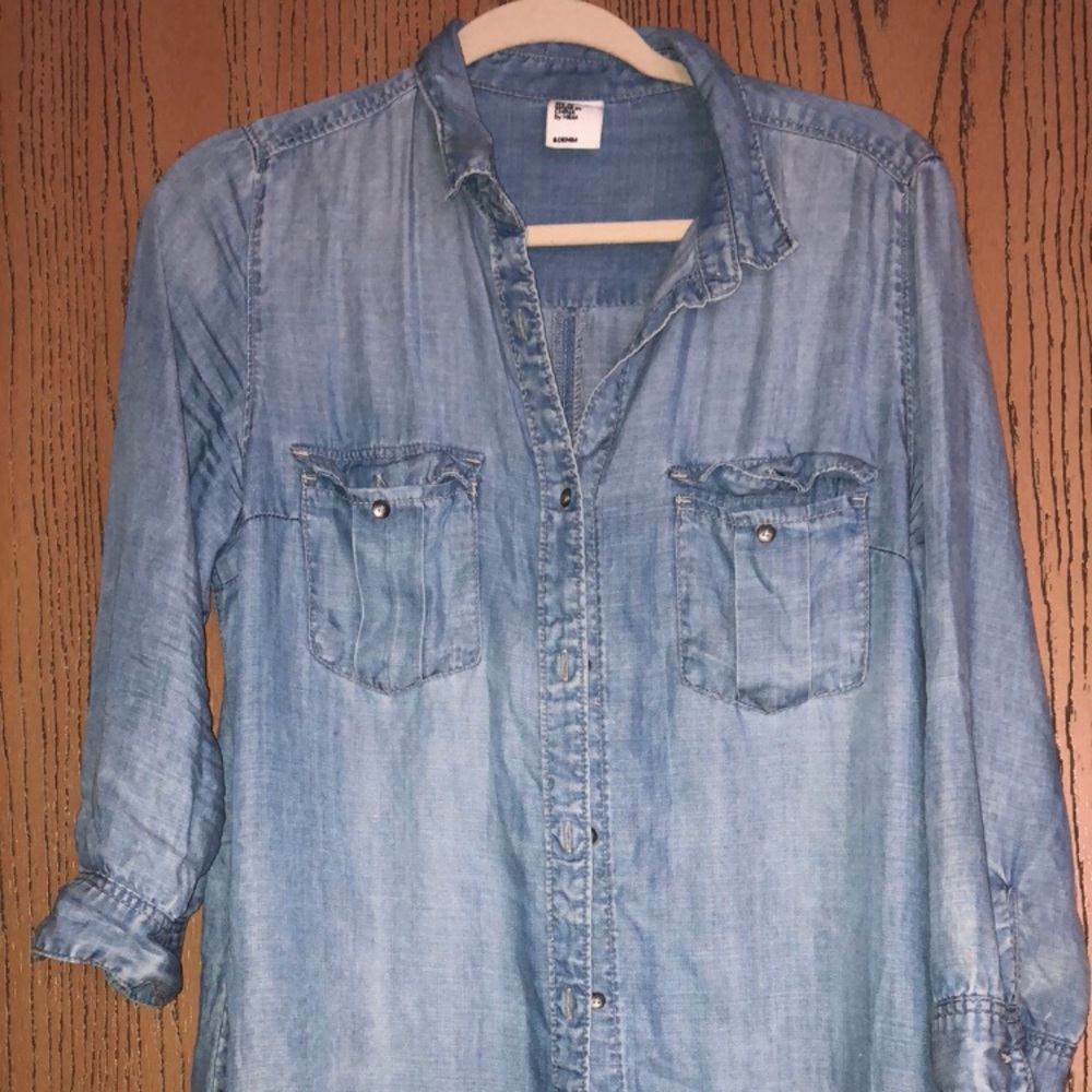 Denim dress with pockets